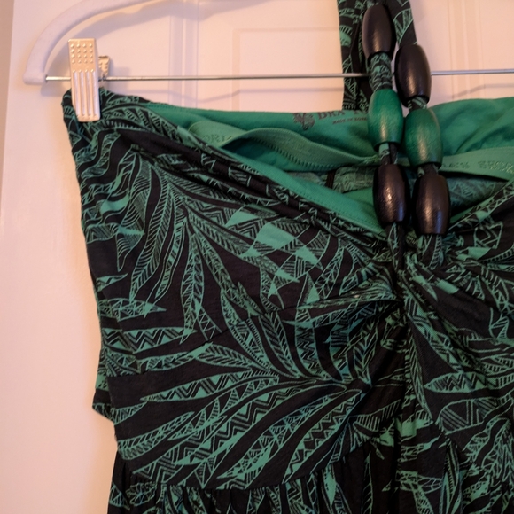 VS Green and Black Bra Tops Halter Dress L - Picture 2 of 14